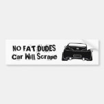 g35 black, NO FAT DUDES CAR WILL SCRAPE Bumper Stickers