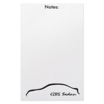 G35 Sedan Memo Pad / Note Pad Stationery Design
