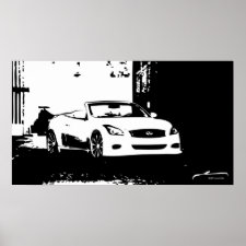 G37 Convertible Black and White Poster print