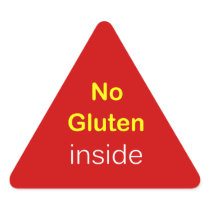 g6 - Food Label ~ NO GLUTEN INSIDE. Triangle Sticker