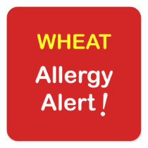 g7 - Allergy Alert - WHEAT. Square Sticker