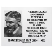 G. B. Shaw Progress Depends Upon Unreasonable Man letterhead