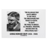 G. B. Shaw Progress Depends Upon Unreasonable Man Stationery