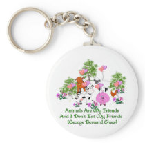 G. B. Shaw Vegetarian Quote Key Chains