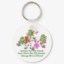 G. B. Shaw Vegetarian Quote keychains