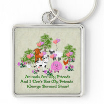 G. B. Shaw Vegetarian Quote Keychains