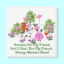 G. B. Shaw Vegetarian Quote magnets