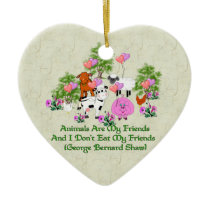 G. B. Shaw Vegetarian Quote Christmas Tree Ornament