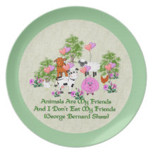 G. B. Shaw Vegetarian Quote Party Plate