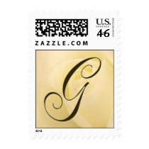 G - Custom Monogram Postage White Rose postage by aslentz G - Custom Monogram Postage White Rose postage