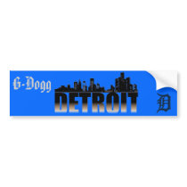 G-Dogg "Detroit Skyline Bumper Sticker" bumper stickers
