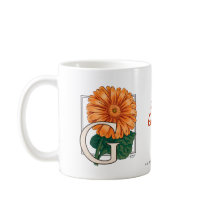 G for Gerberas Flower Monogram mugs