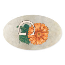 G for Gerberas Flower Monogram stickers