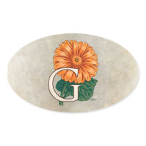 G for Gerberas Flower Monogram stickers