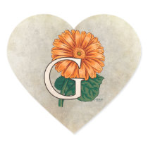 G for Gerberas Flower Monogram stickers