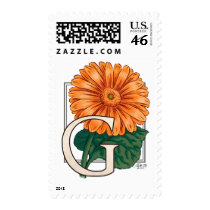 G for Gerberas Monogram Flower Postage postage
