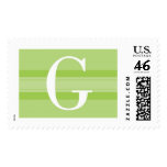 G Green Stripe Monogram Postage