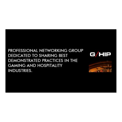G/HIP GROUP LINKED IN NETWORKING CARD BUSINESS CARDS (back side)