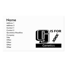 G Is For Genetics Business Card Template