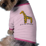 G is for Giraffe Pet Shirt