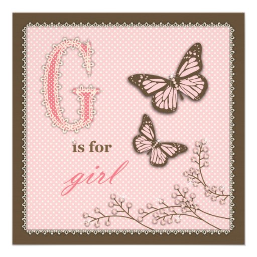 G is for Girl Invitation Square