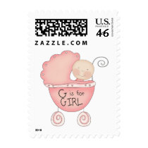 G is for Girl Postage Stamp