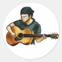 G is for Guitar Round Sticker
