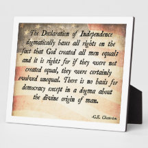 G.K. Chesterton God Equality Plaques