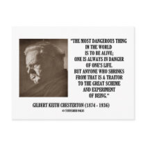 G.K. Chesterton Great Scheme Experiment Of Being postcards