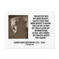 G.K. Chesterton Imagination Insanity Creative postcards