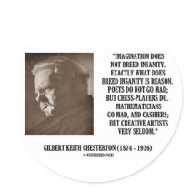G.K. Chesterton Imagination Insanity Creative stickers