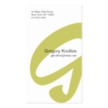 G Letter Alphabet Business Card Gold