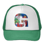 G LETTER / SANTA WITH CHRISTMAS TREE MONOGRAM HATS