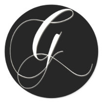 G monogram - elegant black and white stickers