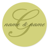 "G" monogram label - personalize names stickers