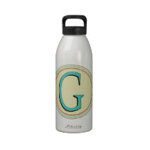 G MONOGRAM LETTER REUSABLE WATER BOTTLES