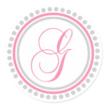 G Monogram (Pink / Silver Dot Circle) Sticker
