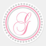 G Monogram (Pink / Silver Dot Circle) Sticker