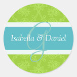 G Monograms For Wedding Invitation Seals Stickers