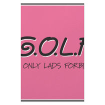 G.O.L.F. GALS ONLY LADS FORBIDDEN STATIONERY