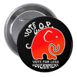 G.O.P. Elephant Less Government (Button)
