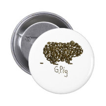 "G. Pig" with Classic Guinea Pig Pinback Buttons