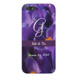 G Purple Crocus Flower Monogram Case For iPhone 5