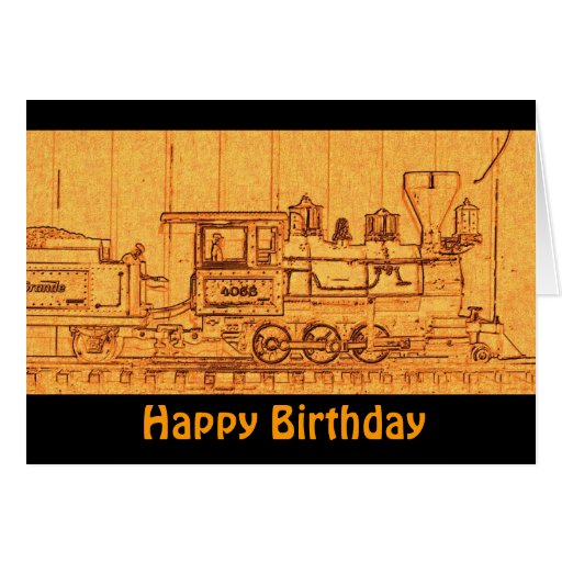 Scale Model Train - Happy Birthday Greeting Card | Zazzle