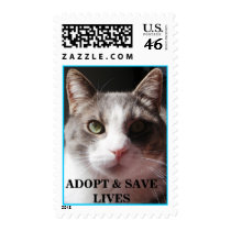 Gabe says: "ADOPT & SAVE LIVES" ! postage