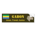 Gabon Flag Map Text Bumper Sticker