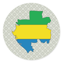 Gabon Flag Map full size Round Stickers