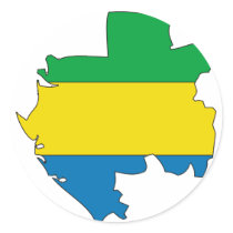 Gabon flag map stickers