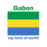 Gabon Flag Map Text Ladies Baby Doll