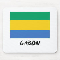 Gabon Flag mousepads by flagshirt Gabon Flag mousepads